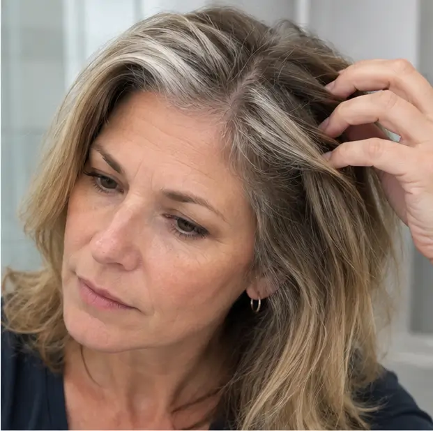 Smiling woman with healthy, full hair